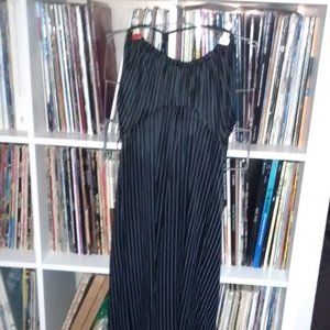 Vintage pinstripe halter maxi dress